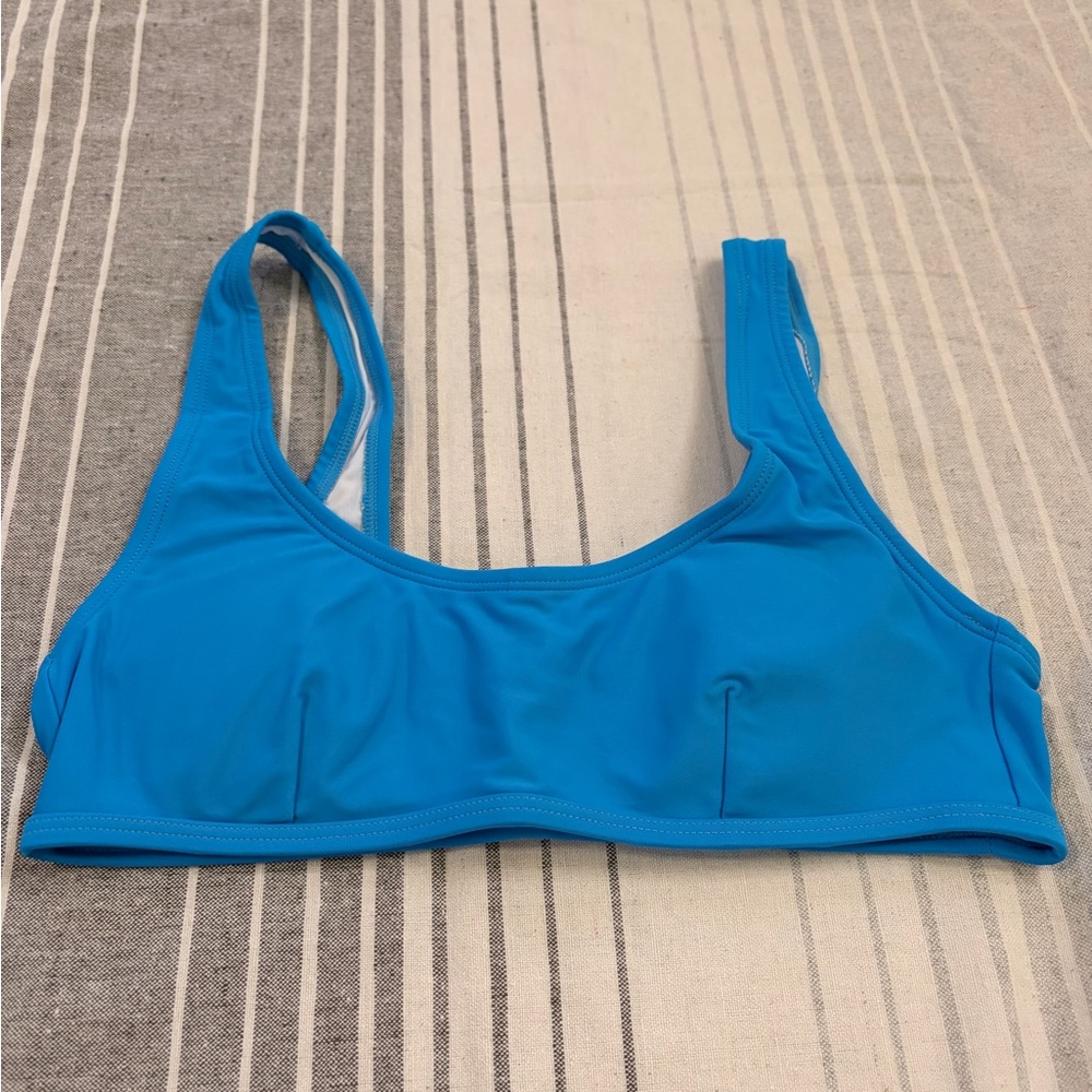 Halara Blue Women's Scoop Neck Swim Top